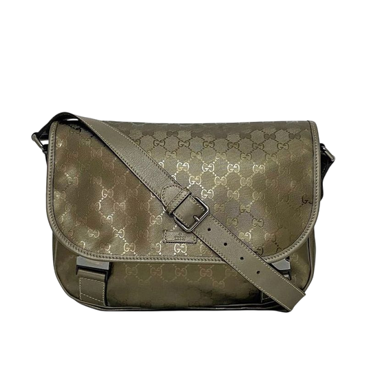Gucci Shoulder Bag Khaki Green Imprime 201732 Excellent Condition