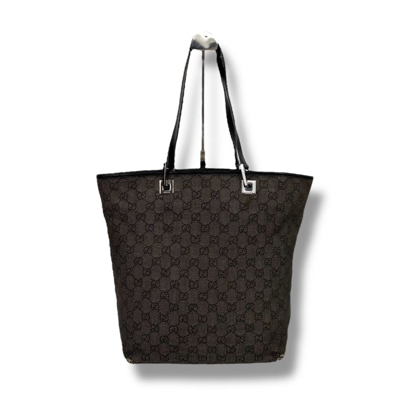 Gucci Mini Tote Bag GG Canvas Black Shoulder