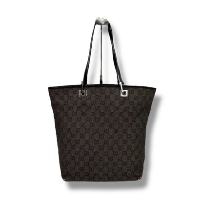 Gucci Mini Tote Bag GG Canvas Black Shoulder
