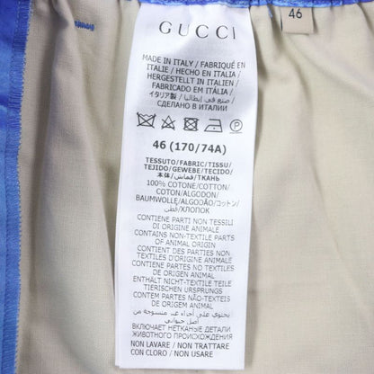 Gucci 22AW 672698 100% Cotton Button Fly Half Pants Aloha Shorts Blue 46 Made