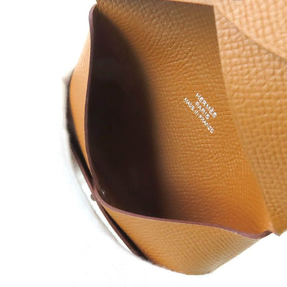 Hermes Calvi Gold Vaux Epson Silver Hardware Card Case Stamped B With Box Made