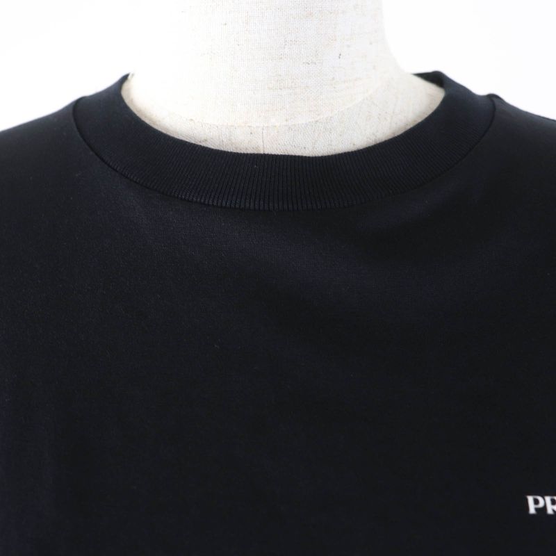 Prada 2020 35838 100% Cotton Triangle Patch Logo Print Short Sleeve T-shirt