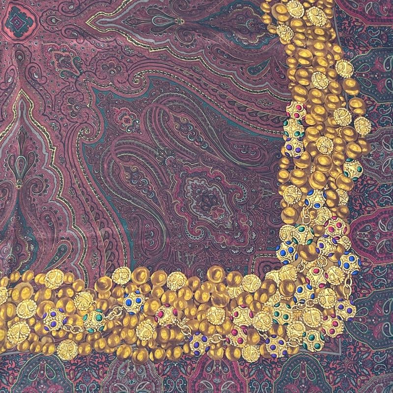 Chanel Scarf Silk Gripoa Pattern Multicolor