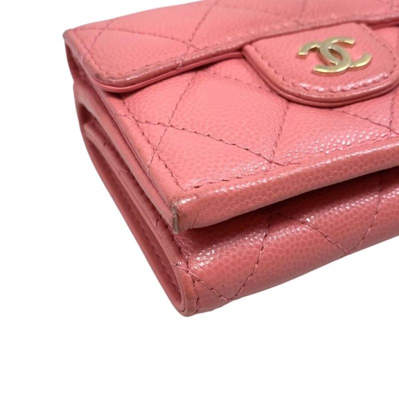 Chanel Trifold Wallet Classic Small Flap Wallet Ap0230 Matelasse Caviar Skin