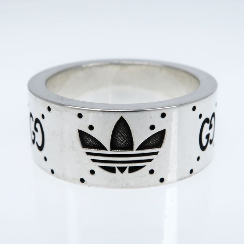 Gucci Adidas Collaboration Ring Engraving Wide Trefoil 17 Ag925 Jewelry