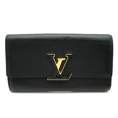 Louis Vuitton Portefeuille Capucines M61248 Taurillon Leather Women Noir Black