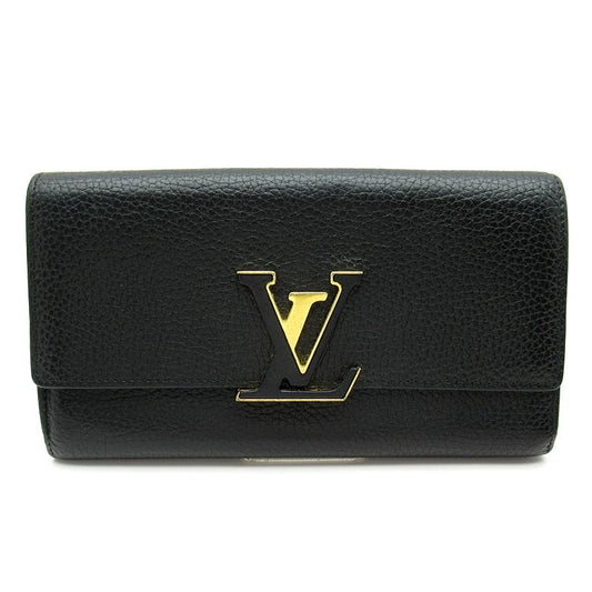 Louis Vuitton Portefeuille Capucines M61248 Taurillon Leather Women Noir Black