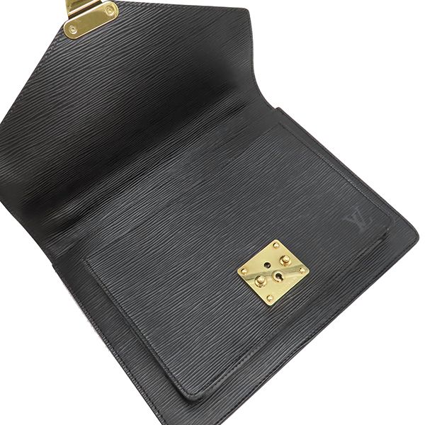 Louis Vuitton 2way Bag Monceau Epi Leather Black Gold Hardware Black Handbag