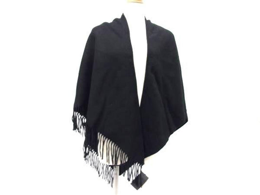 Fendi Carligraphy Cashmere And Wool Stole Shawl Winter Warmer Poncho Black