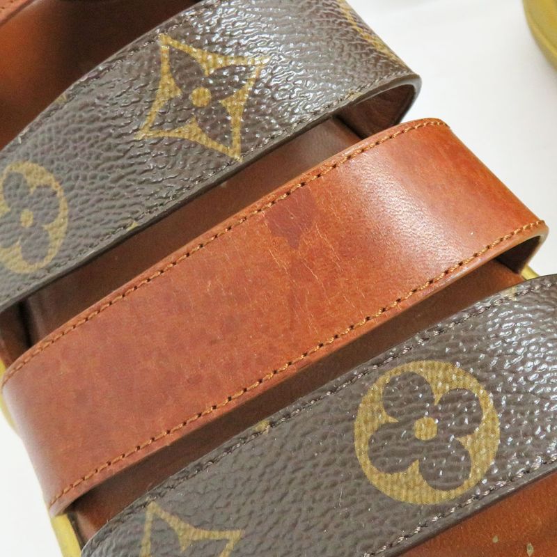 Louis Vuitton Sandals LV Akrite Monogram Brown Gold 36 23.0cm (9.06in)