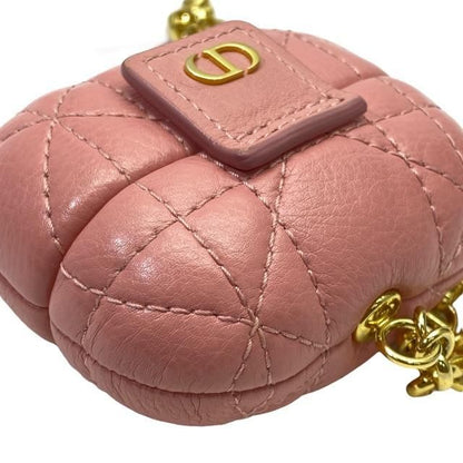 Christian DIOR Cannage Airpods Pro Case Earphone Case Lambskin Leather Pink