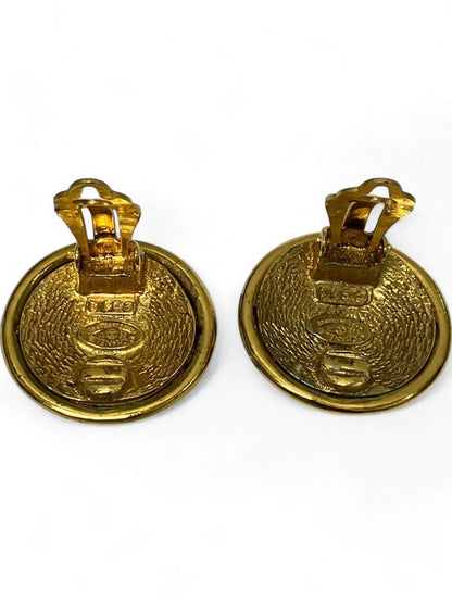 Chanel 93P 4strand Coco Mark Earrings Women Gold