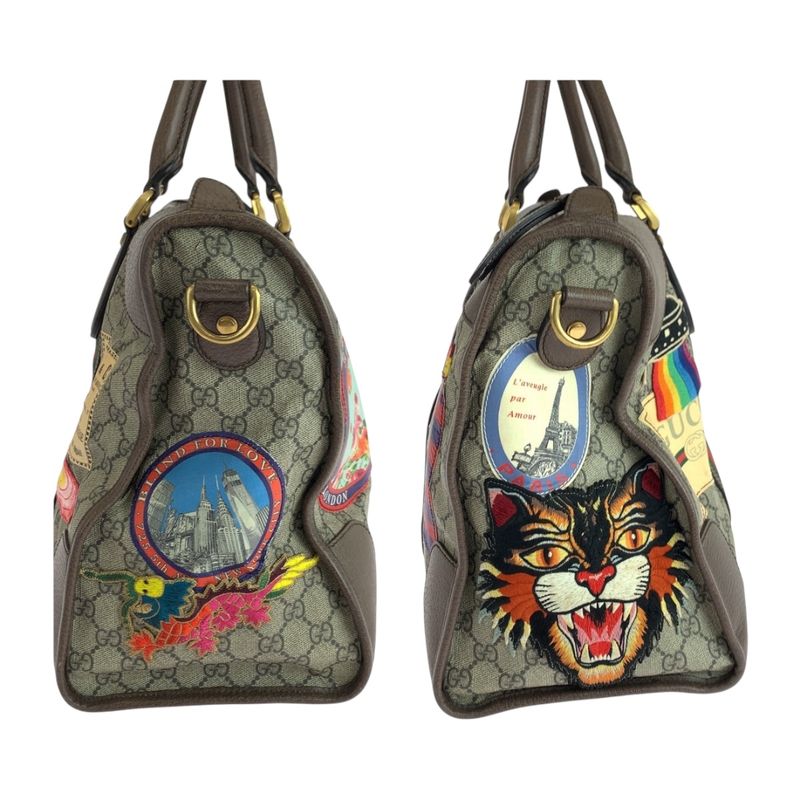 Gucci Sherry Line Courier Beige Brown Multicolor 459311 Shoulder Bag Handbag