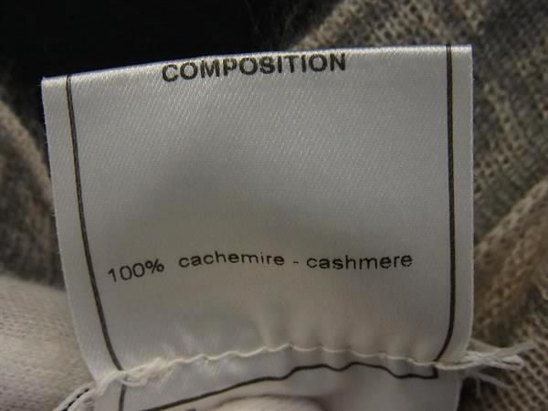 CHANEL P12374v00538 Logo Cashmere Short Sleeve Shirt Cardigan Size 36