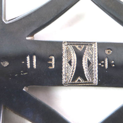 Hermes Touareg Hand Engraved Design Chrome Color Leather Use Belt Buckle Sv925