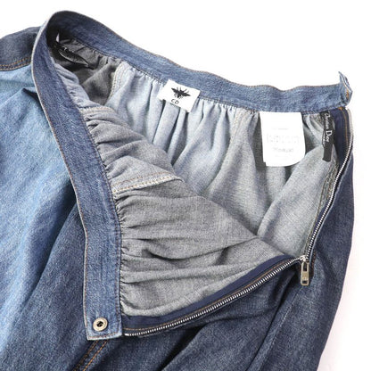 Christian DIOR 21SS 112j56a3941 Cotton Denim Long Flared Skirt With Patchwork