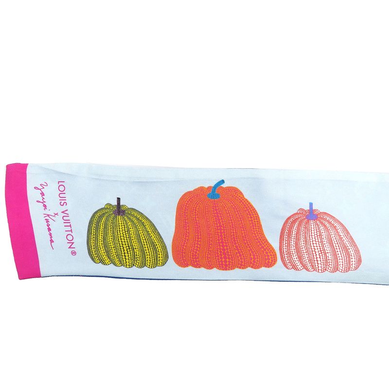 Louis Vuitton LV X YK Bandeau Pumpkin Yayoi Kusama M78391 Silk Blue Multicolor