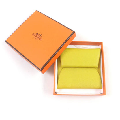 Hermes Bastia Verso Cumin Orange Minian Chevre Coin Case With W Engraved Box