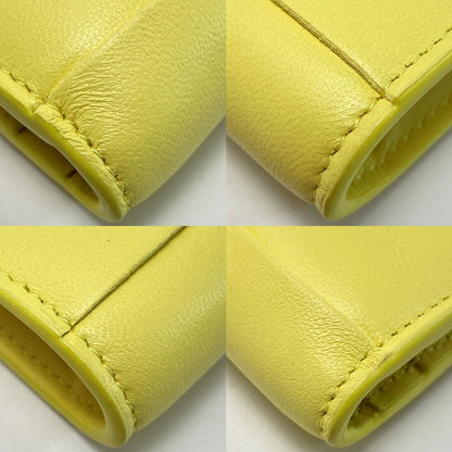 Bottega Veneta Maxi Intrecciato Yellow Bifold Wallet Leather