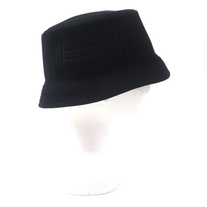Hermes Dalton 100% Wool Chevron H Felt Hat Black 59 With Box And Storage Bag