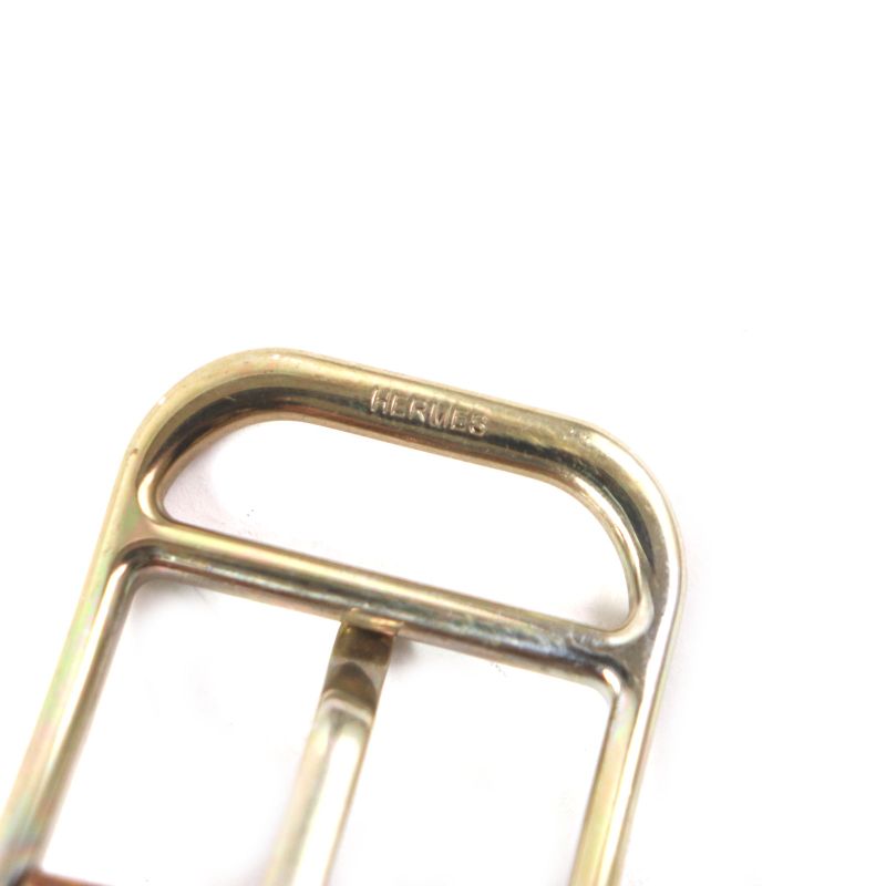 Hermes Vintage Gold Hardware Margiela Period Leather Belt Dark Brown 100 E