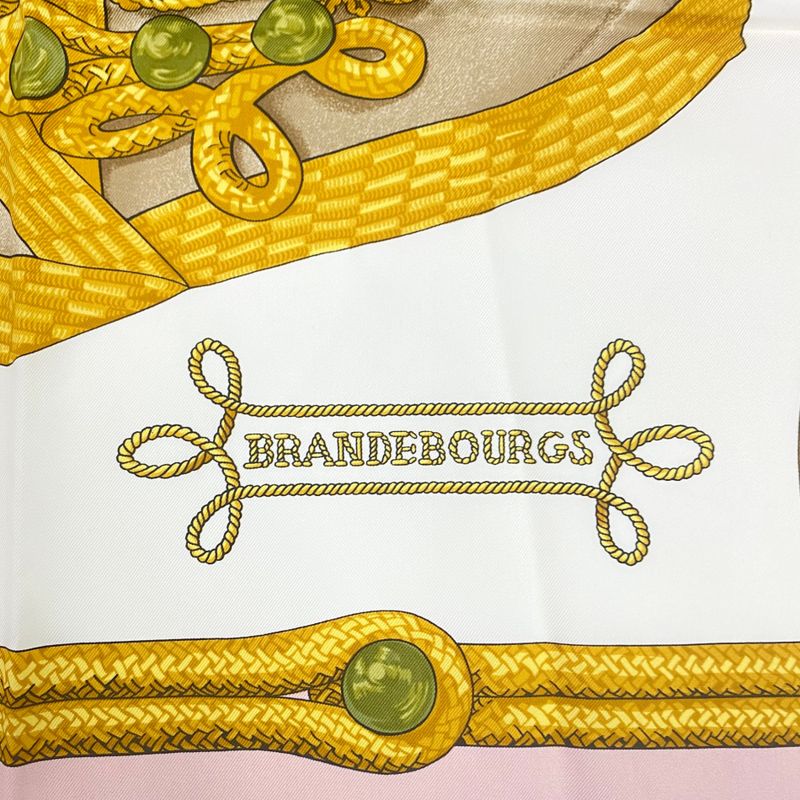 Hermes Carre 90 Brandebourgs Brandenburg Decor Scarf Silk Pink