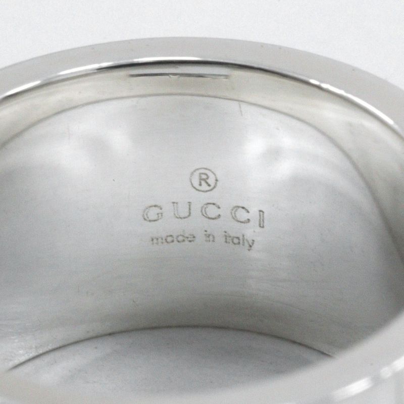 Gucci Branded G Wide Silver 925 12.5 Ladies 10.8g Ring
