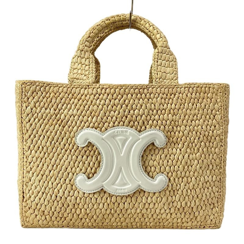 Celine Tote Bag Small Cabas Tais Beige And White Bag