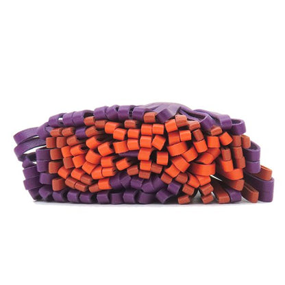 Hermes Key Ring Carmen Tricolor Lamb Skin Violet X Carnelian X Orange Poppy