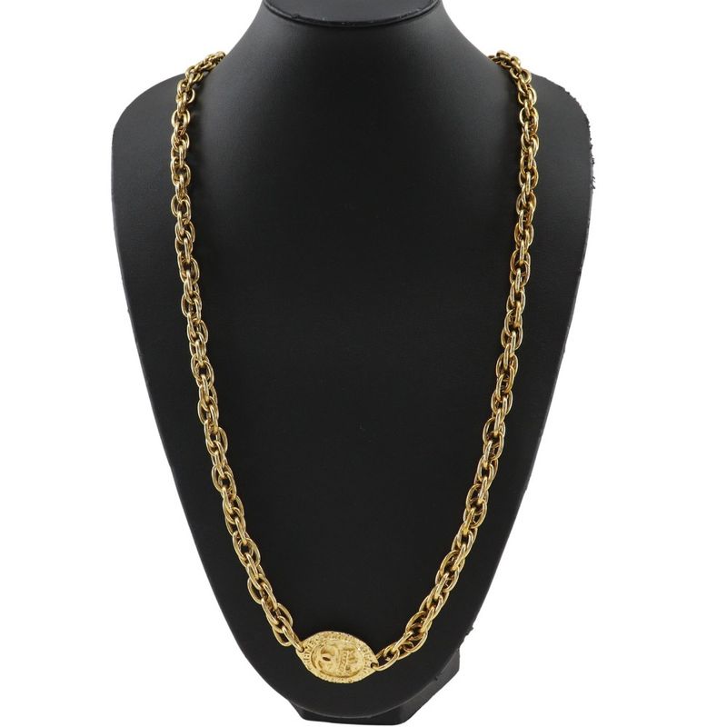 Chanel Coco Mark Long Vintage Gold Plated Ladies 148g Necklace