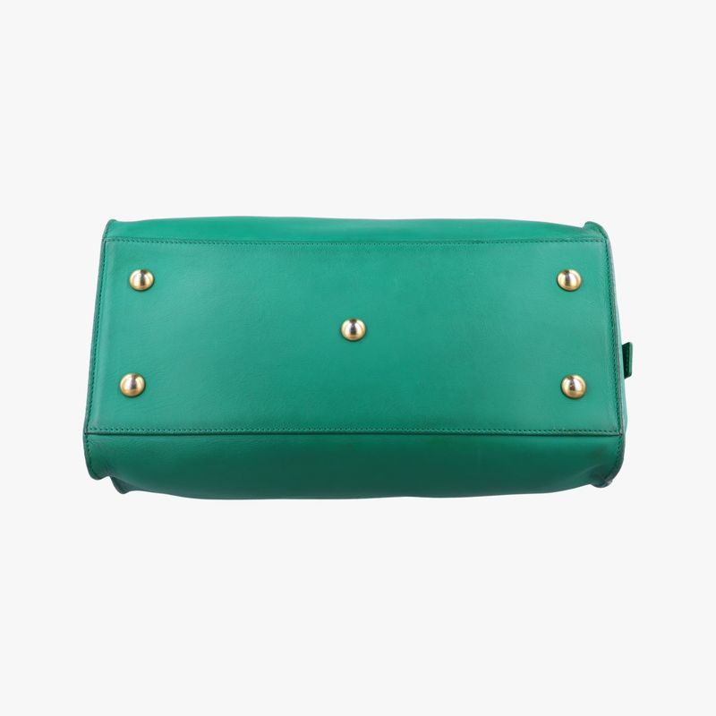 Yves Saint Laurenty Line Petit Cabas Su Green Leather 311210 311210529258