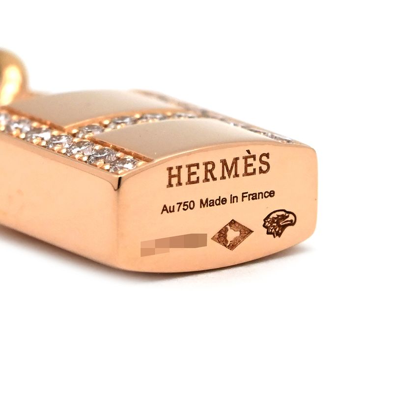 Hermes Necklace Amulet Kelly Cadenas 18k Pink Gold Diamonds Rose Gold Pink Gold