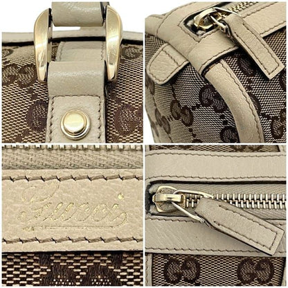 Gucci Mini Boston Bag Beige White Abby 130942 Excellent Condition