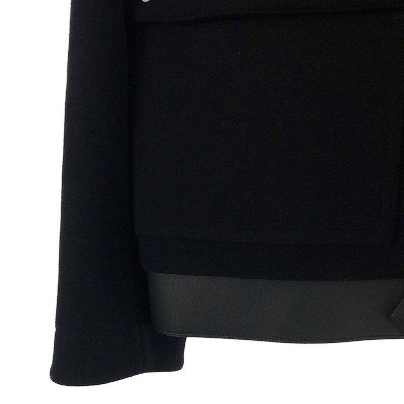 Hermes Leather Wool Melton Jacket - 48 - Black - Men's