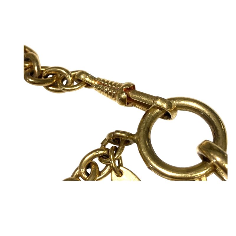 Chanel ⑤ 3859 70s-80s Vintage Matelasse Coco Mark Chain Necklace Unisex Gold