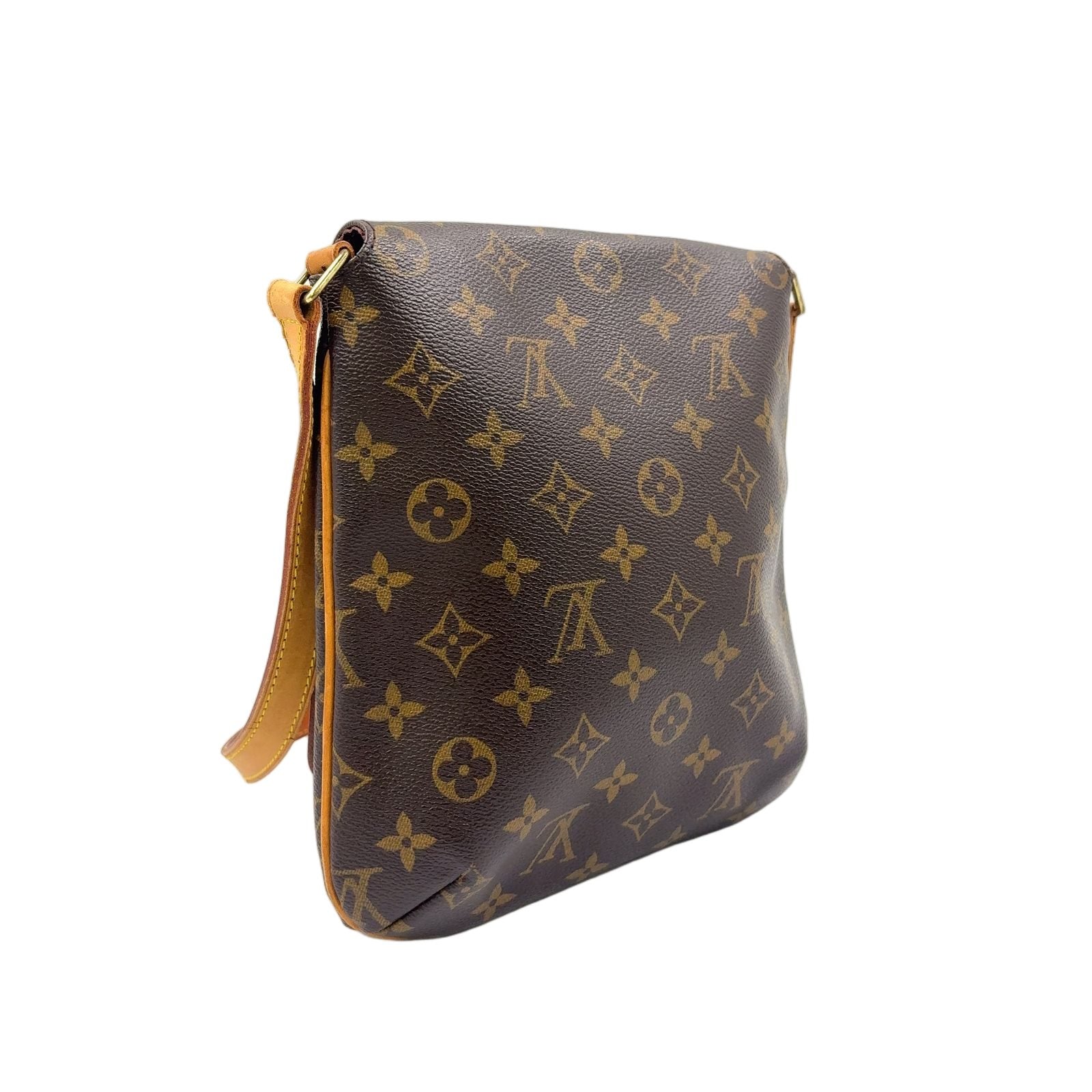 Louis Vuitton Musette Salsa Long Strap Monogram Leather Brown Shoulder Bag Gold — view 2