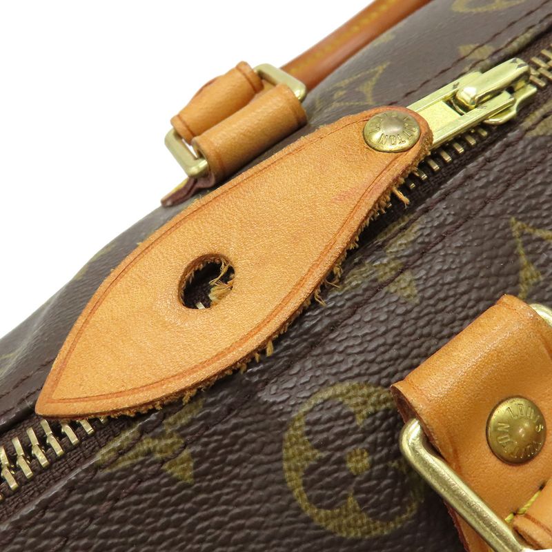 Louis Vuitton Handbag Speedy 30 Monogram Canvas Monogram Gold Hardware Brown