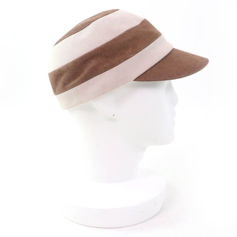 Hermes Goatskin Cotton Lined 100% Linen Leather Switching Cap Brown Beige 58