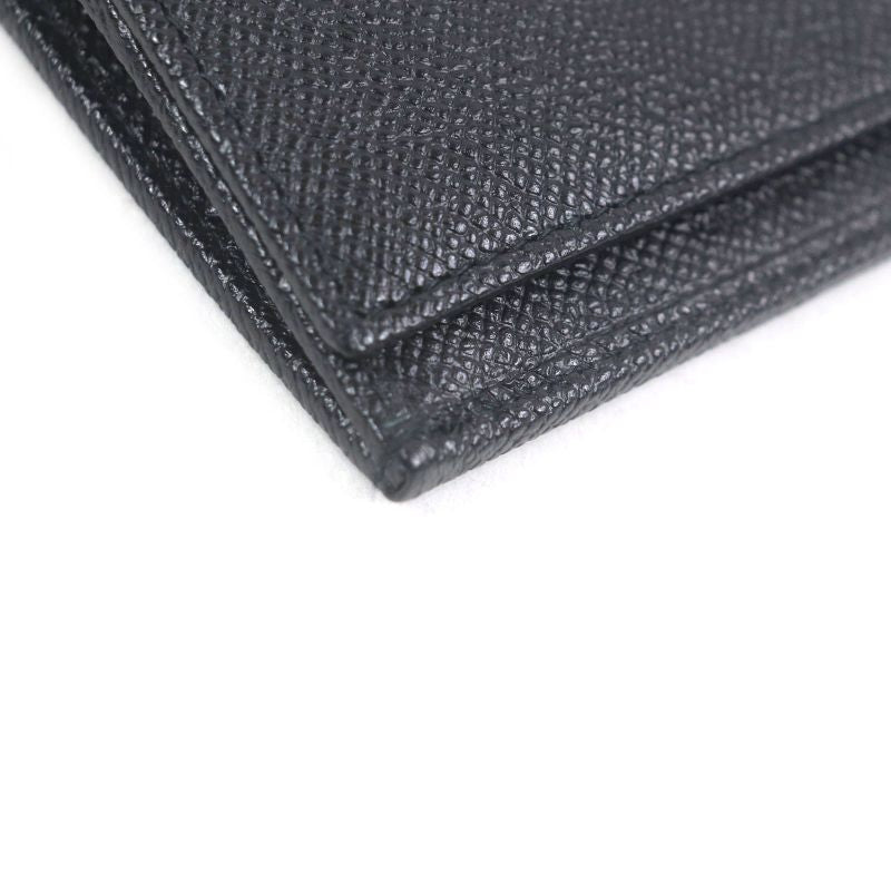 Bvlgari Leather Bvlgari Man Silver Hardware Long Wallet Black With Box Made In