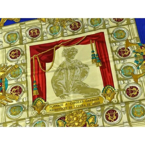 Hermes Silk Scarf 90 Hommage A Charles Garnier Architecte De L'Opera Paris