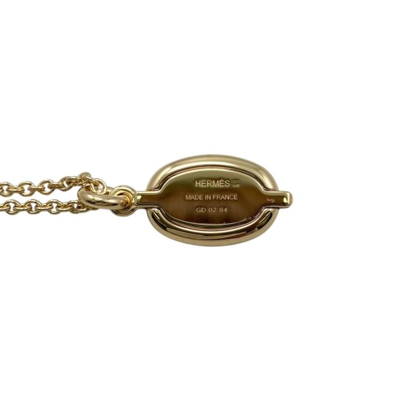 Hermes Necklace Pendant Mini Maillon PM H100053fed3 Cles Beige Gold Hardware