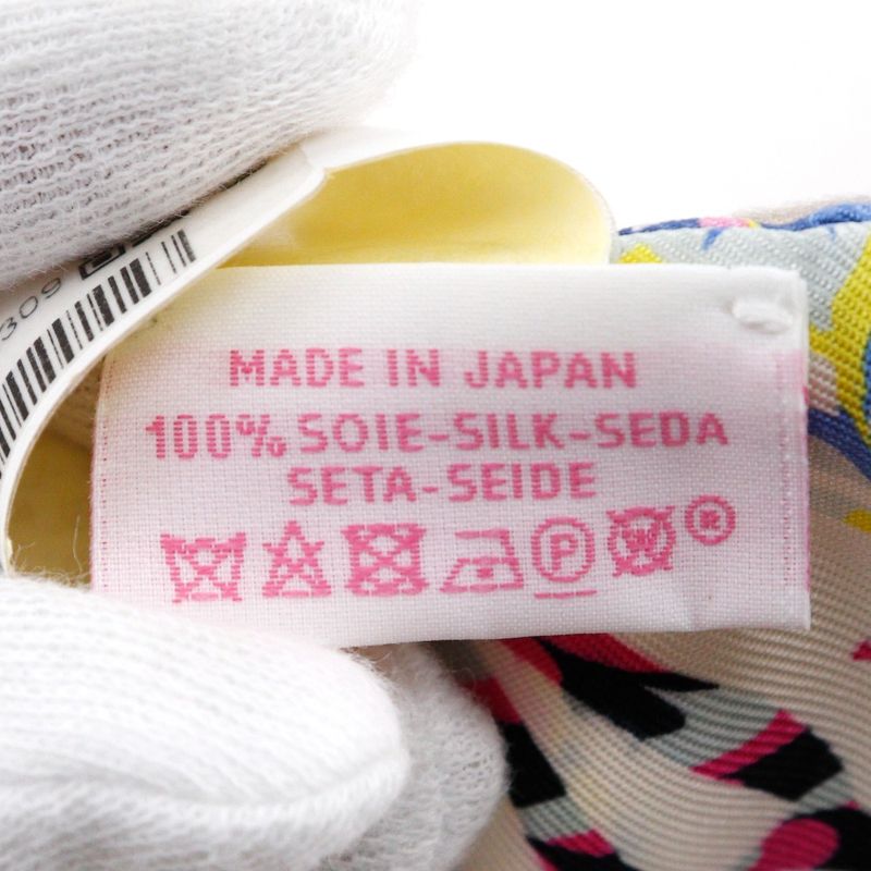 Hermes Twilly Kyoto Marble Silk White Rose Women's Scarf