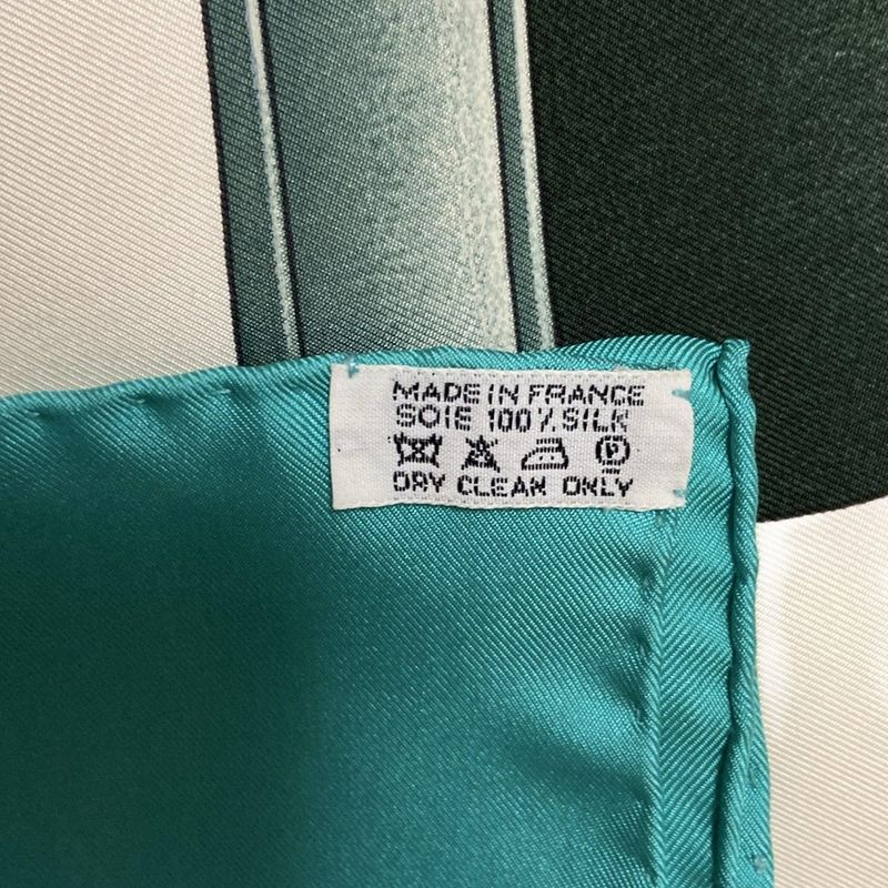 Hermes Scarf Carré 90 White Green And Pink Harnais DE COUR / Harness Silk