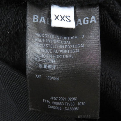 Balenciaga 2021 600583 Campaign Logo Print Oversized Pullover Hoodie Black XXS