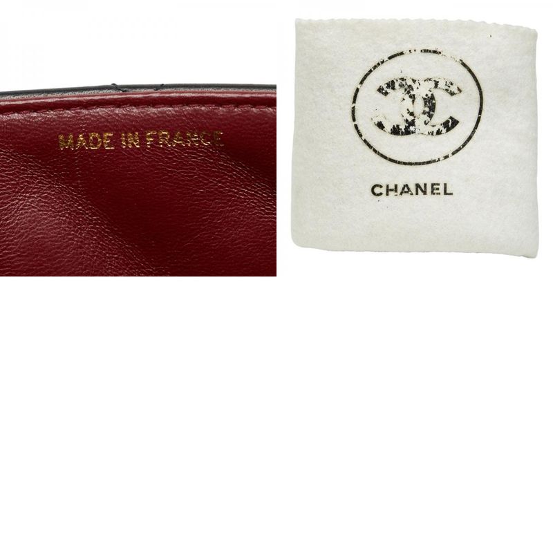 Chanel Coco Mark Deca Matelasse 34 Crossbody Chain Shoulder Bag Black Leather