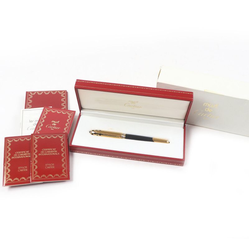 Cartier Panthère De Cartier Nib 18k M Nib Trinity Fountain Pen Black Gold With