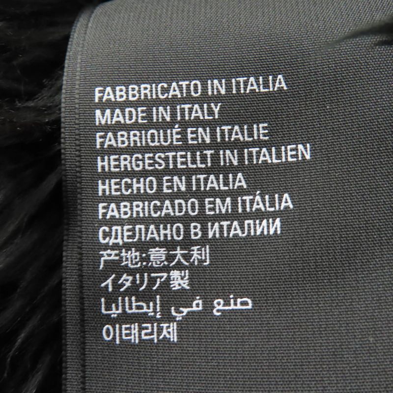 Balenciaga 719232 Faux Fur Large Shawl With Logo Tag And Hood Black 156 X 48cm