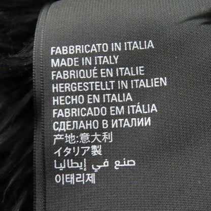 Balenciaga 719232 Faux Fur Large Shawl With Logo Tag And Hood Black 156 X 48cm