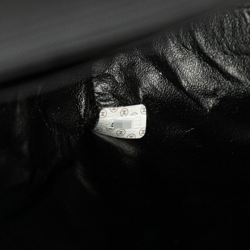 Chanel Matelasse 25 Coco Mark Handbag Top Handle Black Cotton Women Chanel