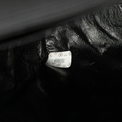 Chanel Matelasse 25 Coco Mark Handbag Top Handle Black Cotton Women Chanel